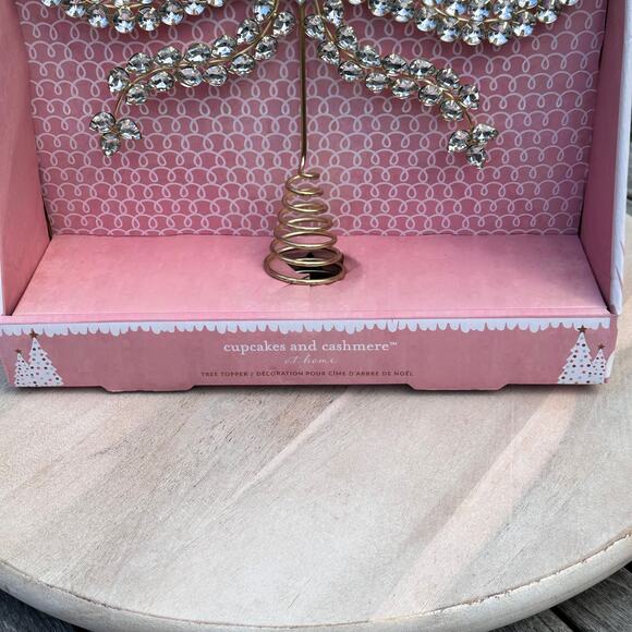 NEW Cupcakes and Cashmere Crystal Bow Tree Topper Gold Glam Holiday Decor NWT - Picture 3 of 11
